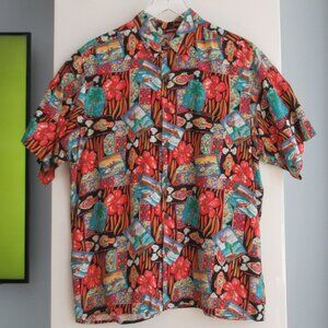 NEW REYN SPOONER HAWAIIAN SHIRT LIMITED EDITION Size L BUTTON UP SHIRT MULTICOLO